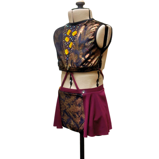 Cheetah Print Velvet 2-Piece - Black