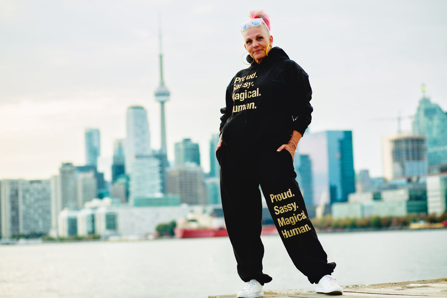 Proud Sassy Magical Human Track Pant - Gold