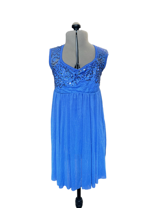 Blue Sequin Empire Dress