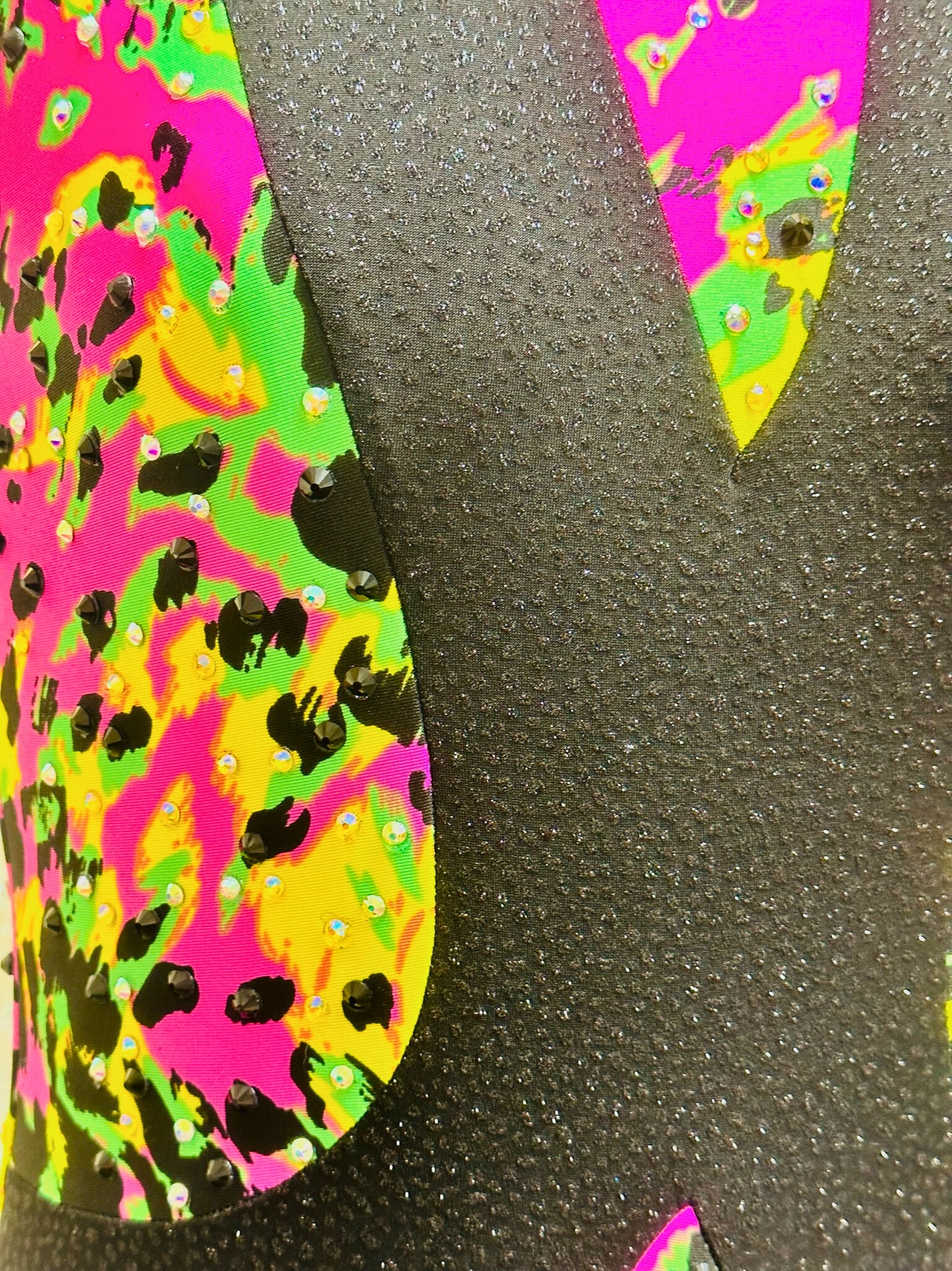 Animal Paint Splatter Print Bodysuit - Neon