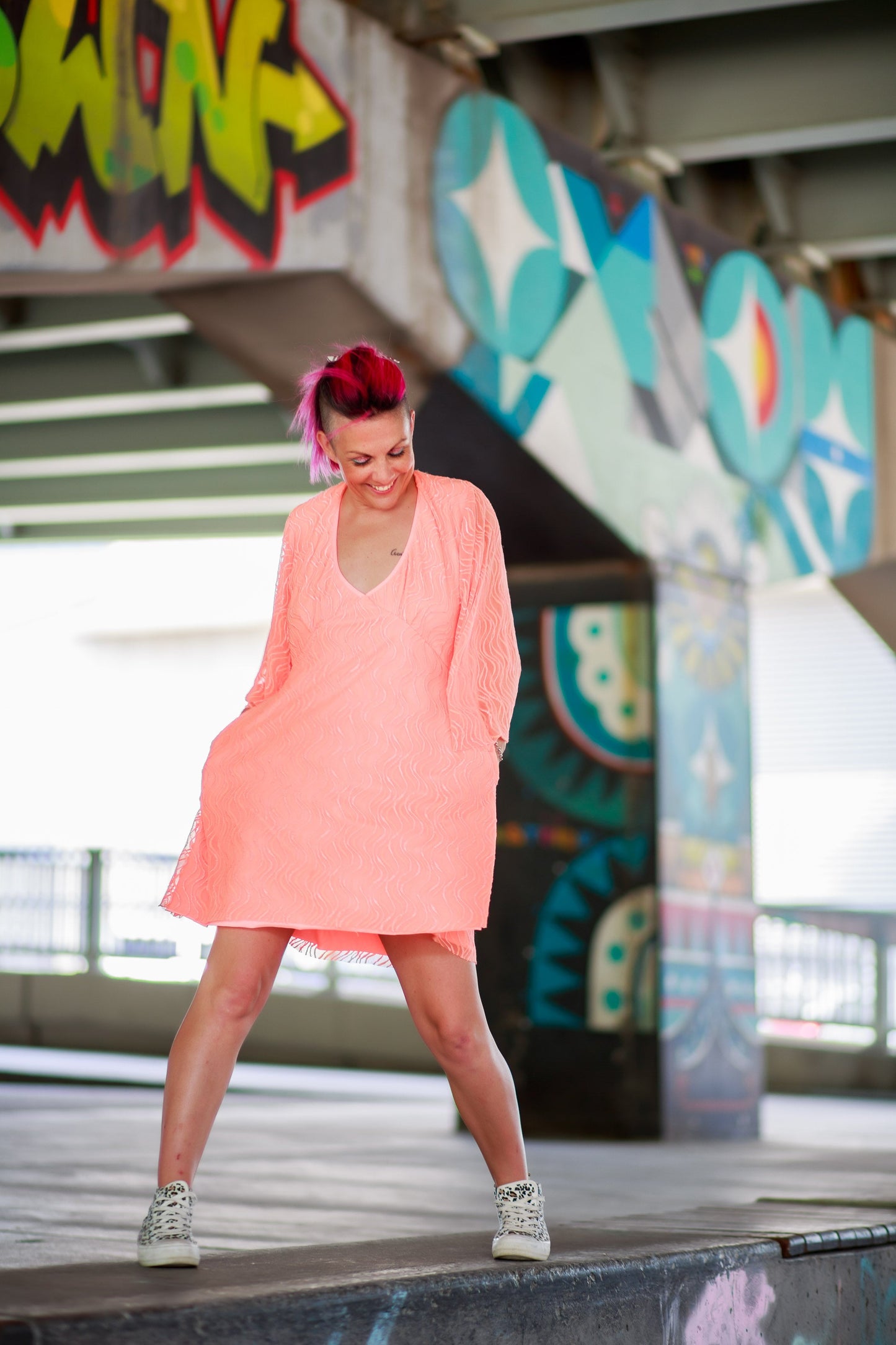 Bingo Bango Dress-Peach Cotton Candy