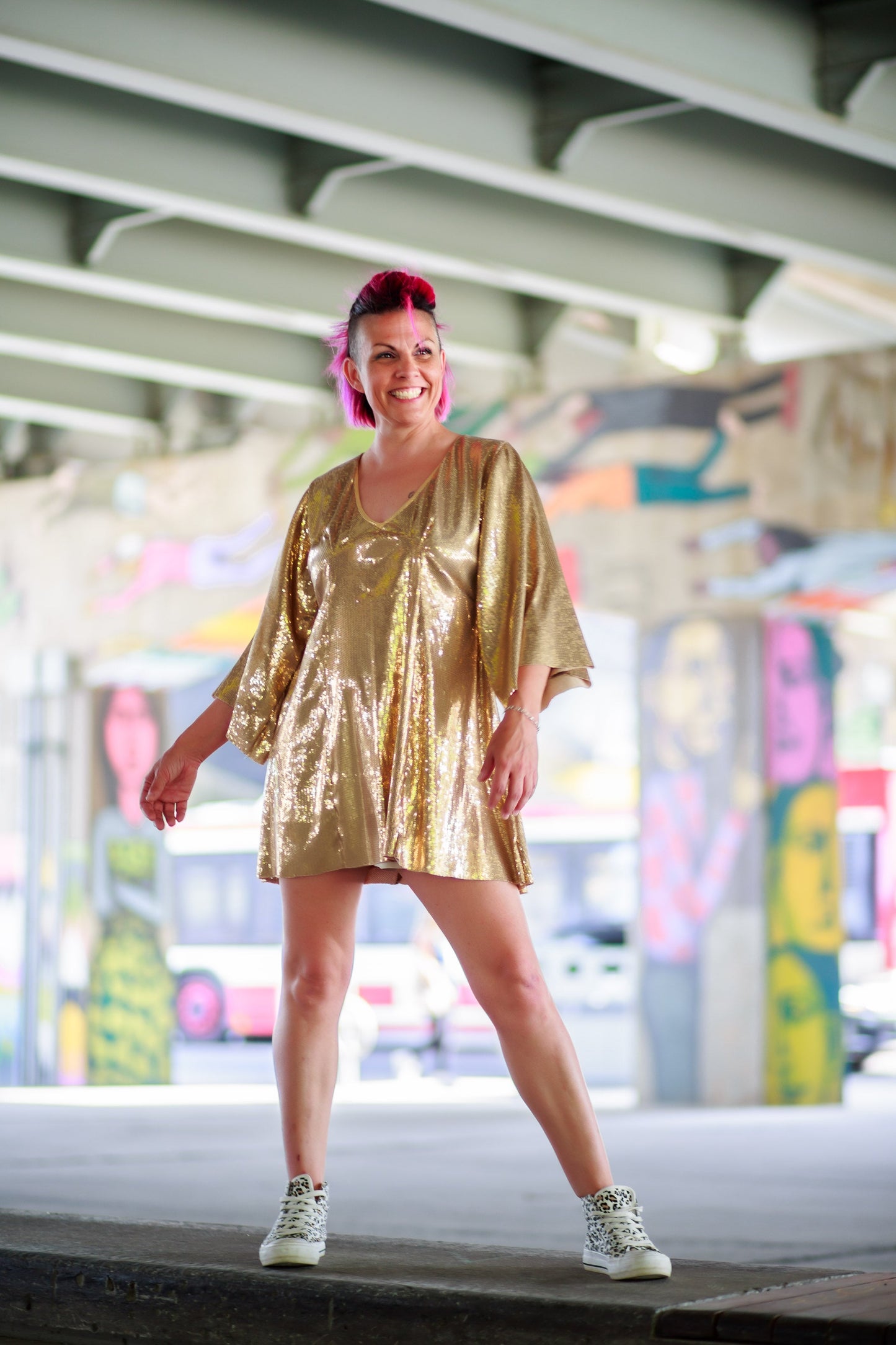 Bingo Bango Dress-Gold Sequin