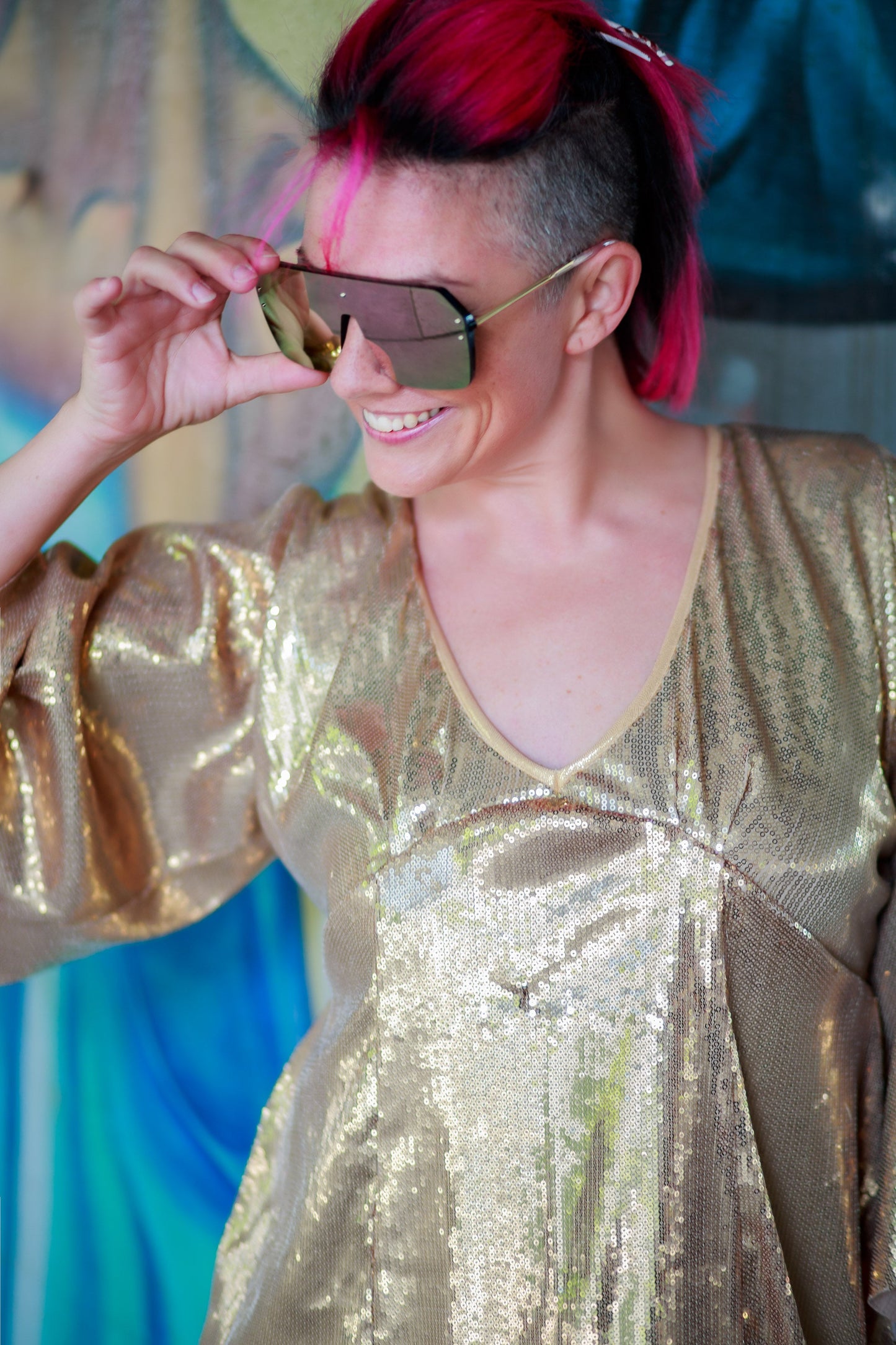 Bingo Bango Dress-Gold Sequin