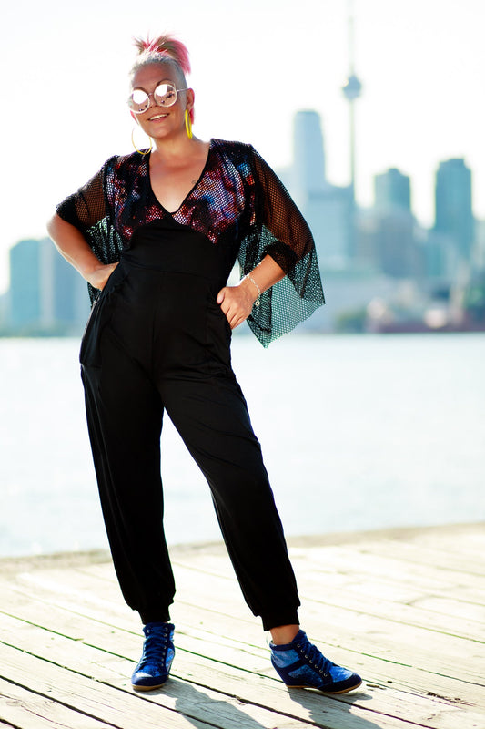 Bingo Bango Galaxy Romper-Black