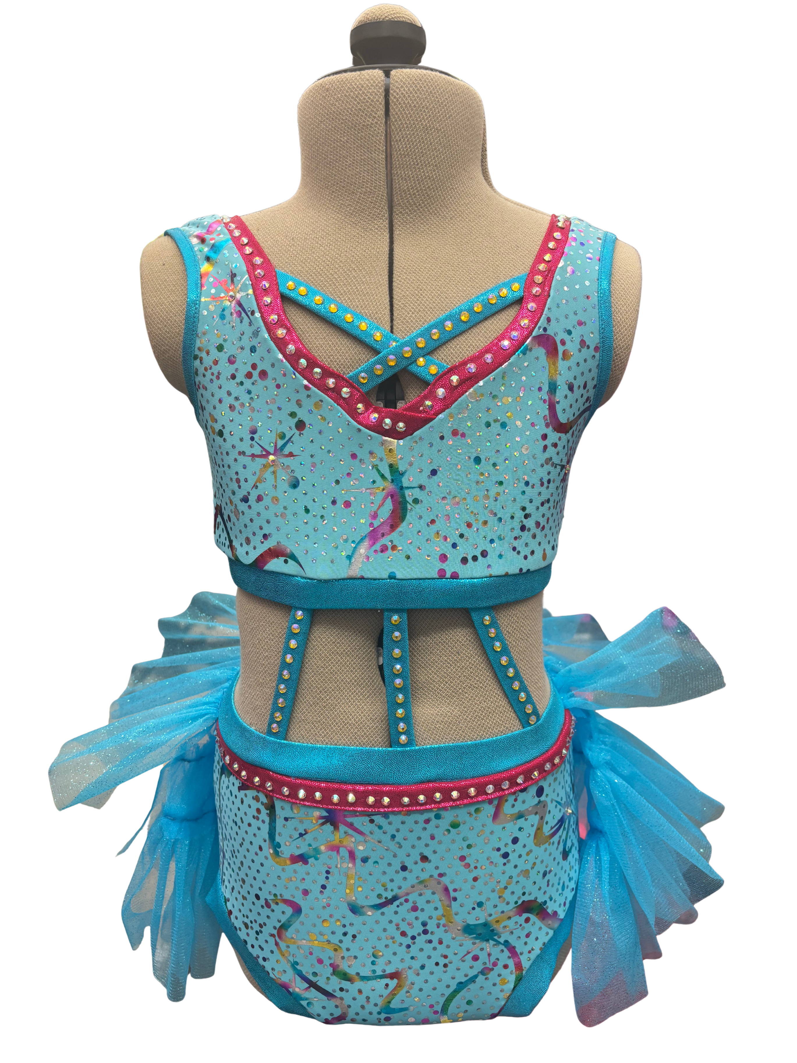 Glitter Velvet Dance Costume w/Skirt