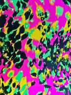 Animal Paint Splatter Print Bodysuit - Neon