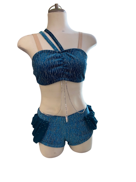 Glitter Velvet 2 Piece Dance Costume