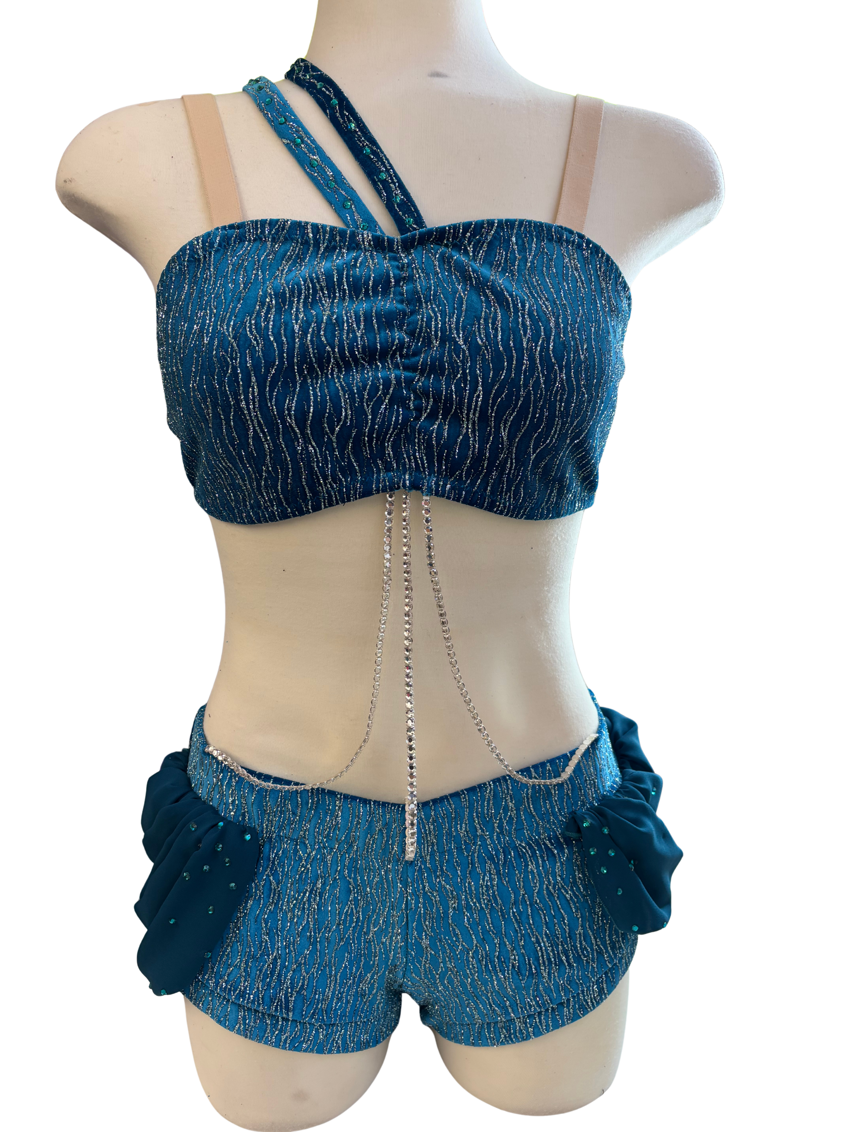 Glitter Velvet 2 Piece Dance Costume