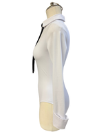 White Long Sleeve Bodysuit Dance Costume