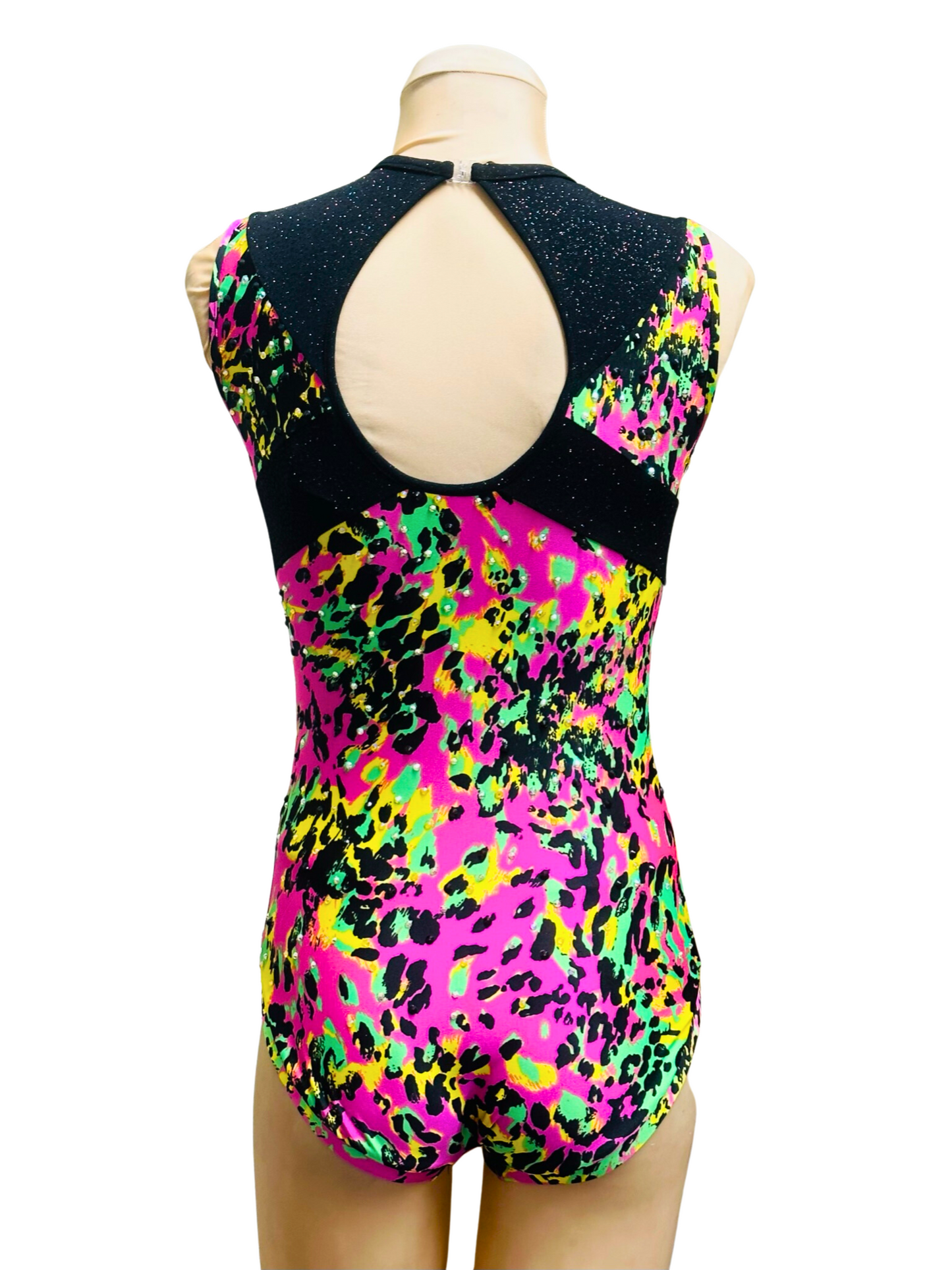 Animal Paint Splatter Print Bodysuit - Neon
