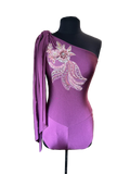 One Shoulder Bodysuit. - Purple
