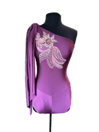 One Shoulder Bodysuit. - Purple