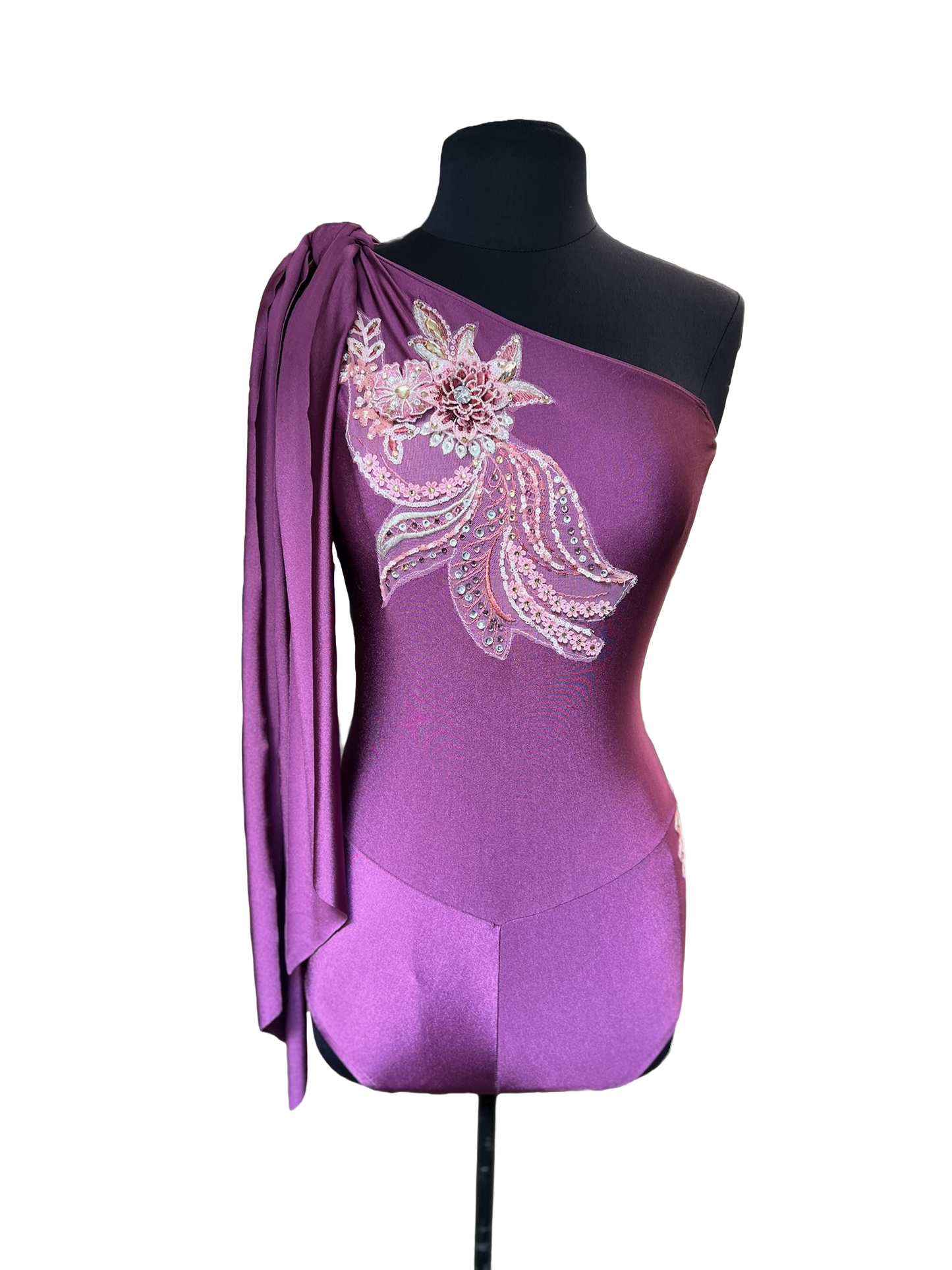 One Shoulder Bodysuit. - Purple