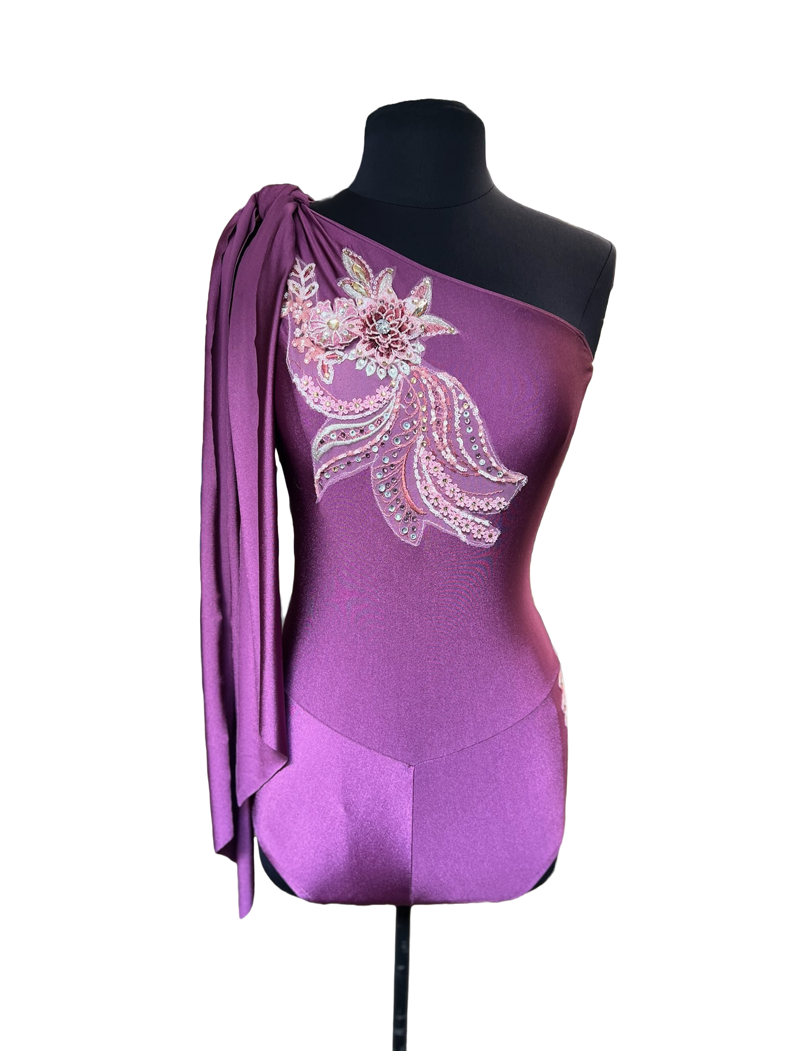 One Shoulder Bodysuit. - Purple