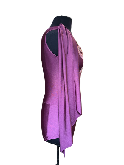 One Shoulder Bodysuit. - Purple