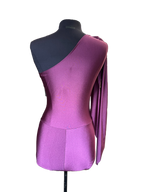 One Shoulder Bodysuit. - Purple