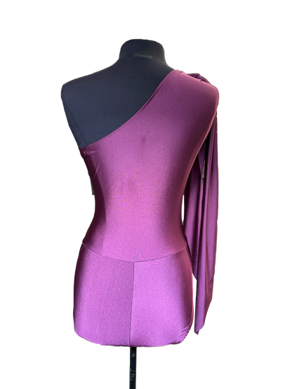 One Shoulder Bodysuit. - Purple