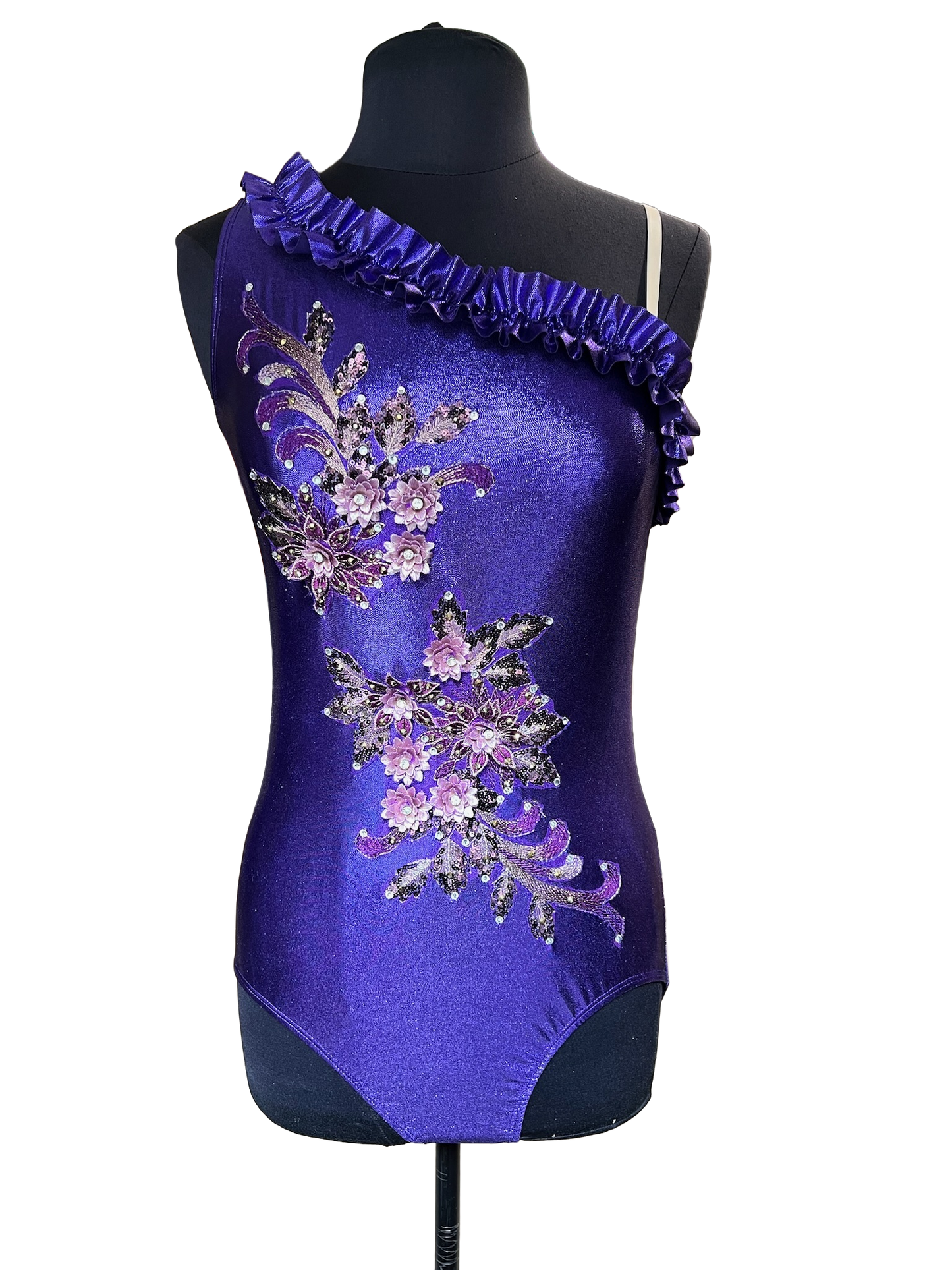 One - Shoulder Bodysuit with Applique