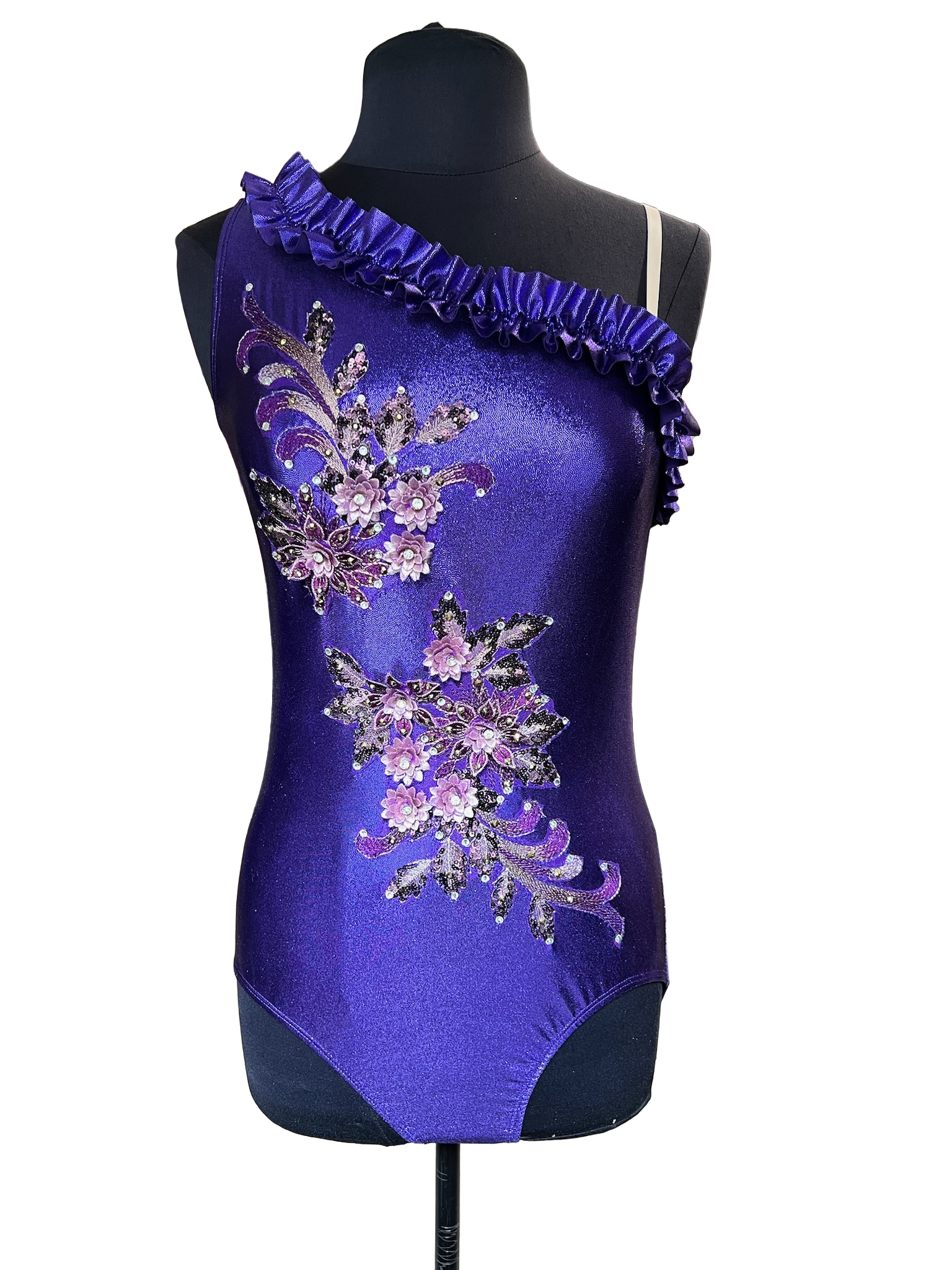One - Shoulder Bodysuit with Applique