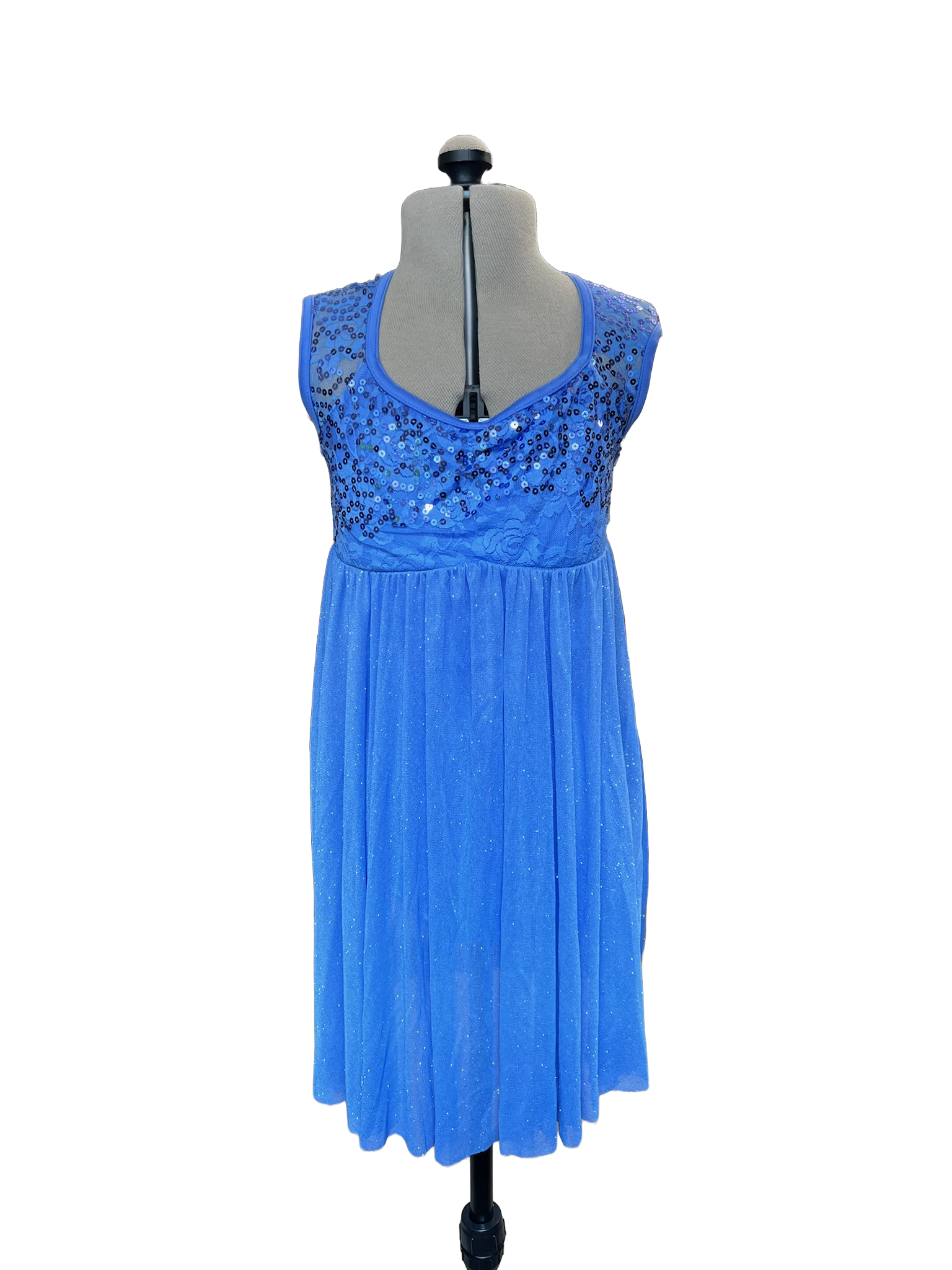 Blue Sequin Empire Dress