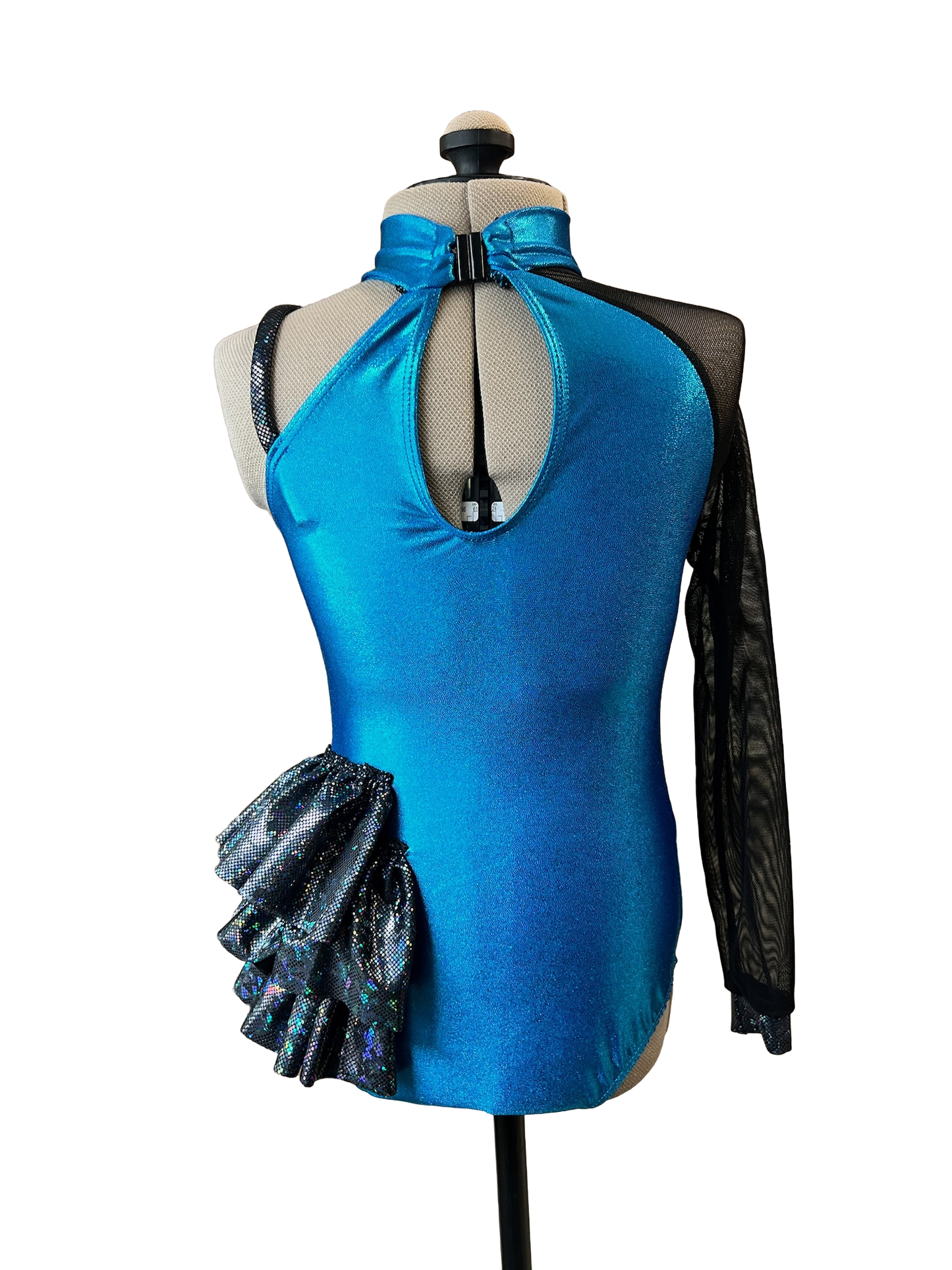 One-Sleeve Bodysuit Dance Costume with Side Skirt