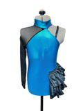 One-Sleeve Bodysuit Dance Costume with Side Skirt