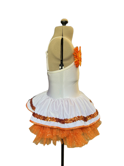 Spring Creamsicle  Camisole Tutu Dress - White