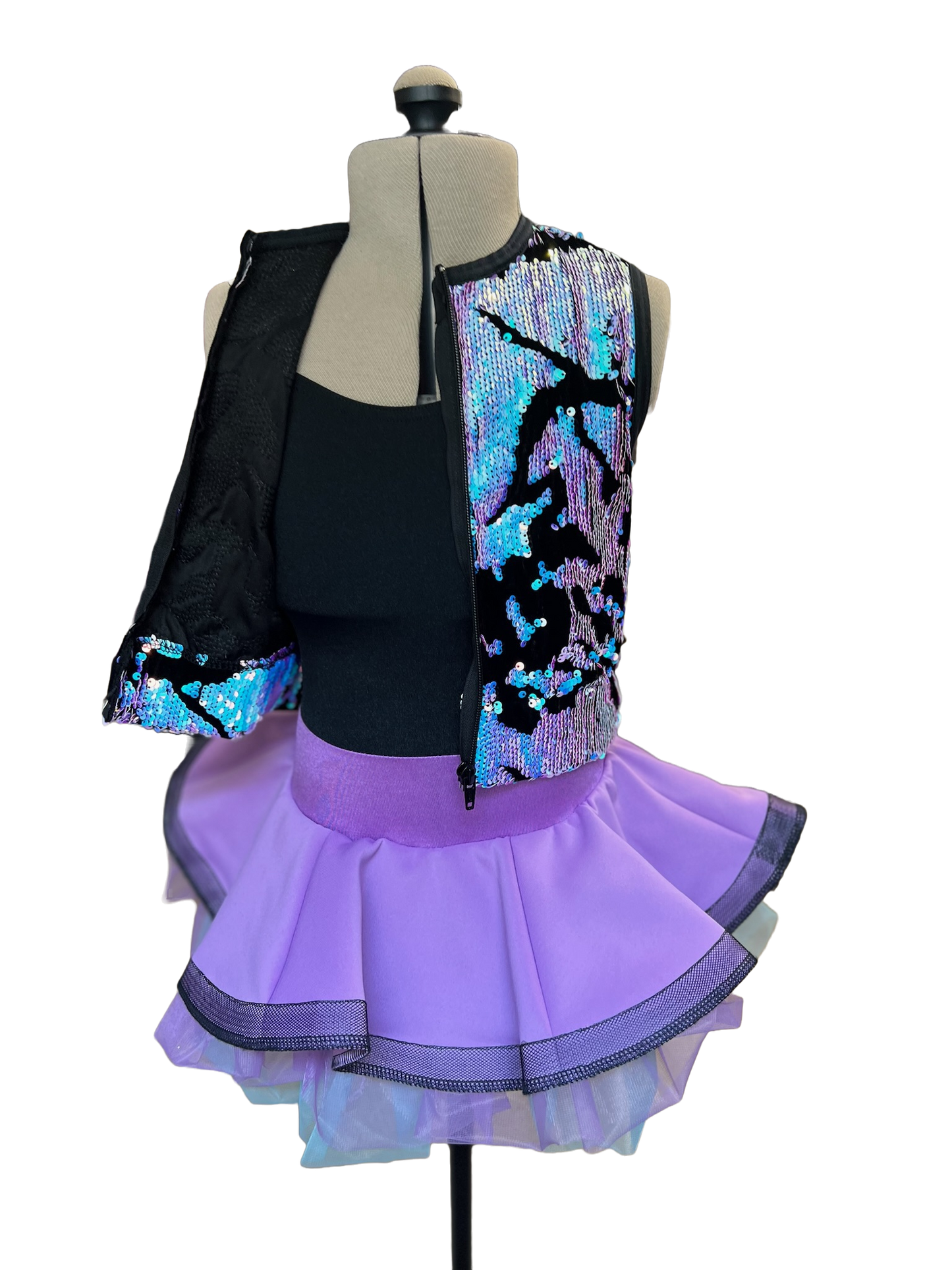 Sequin Vest with Horse Hair Skirt