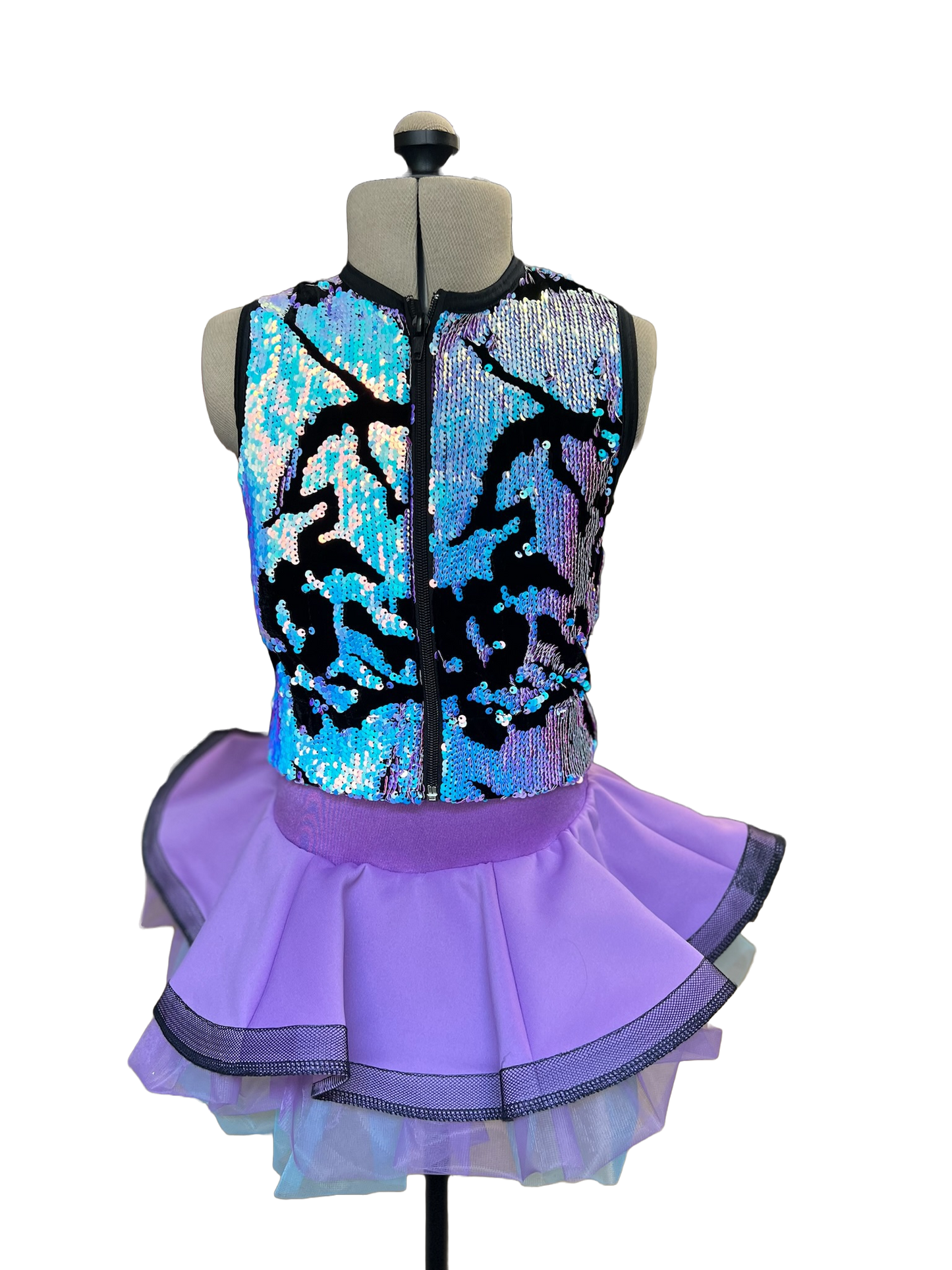 Sequin Vest with Horse Hair Skirt