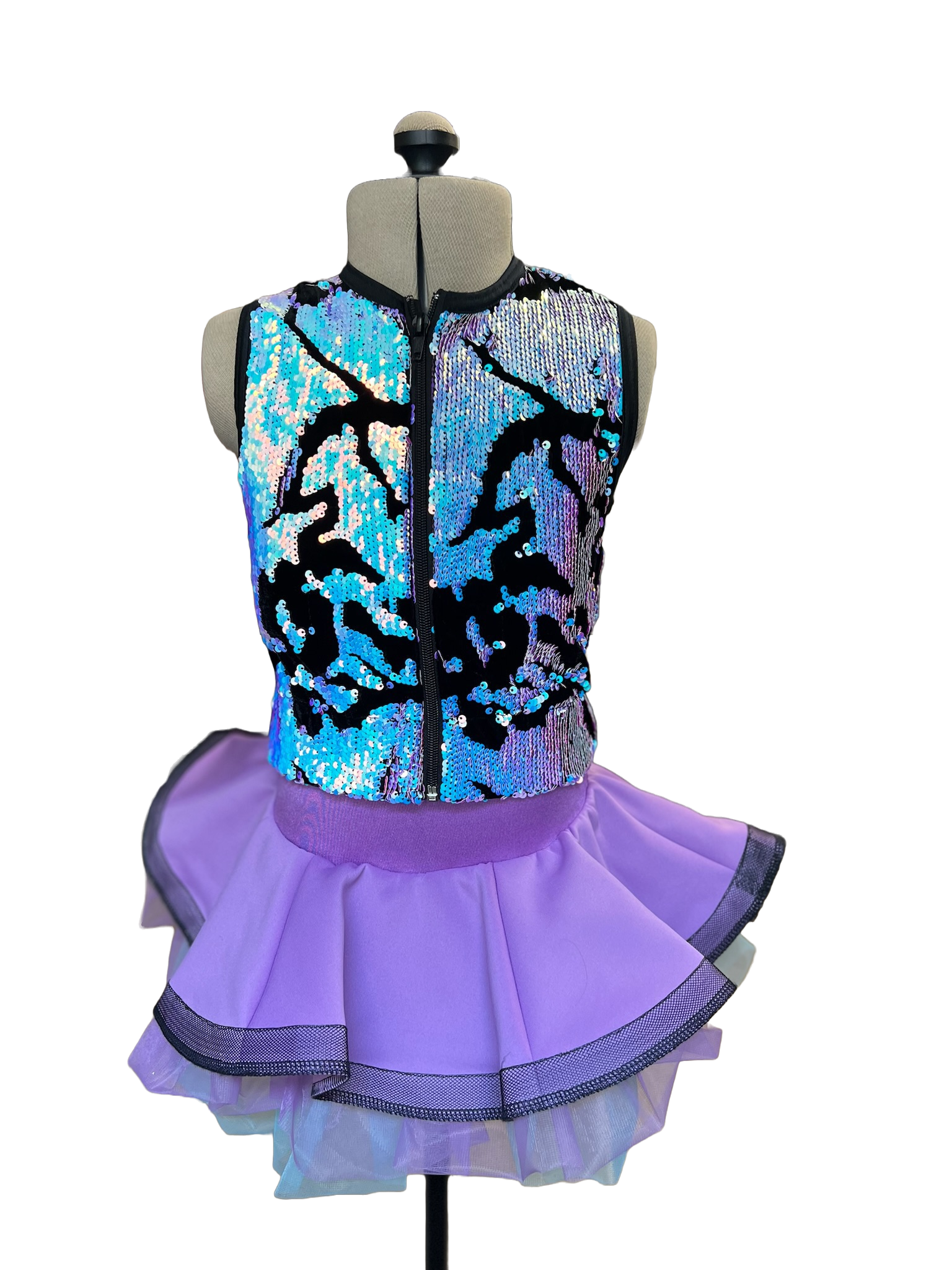 Sequin Vest with Horse Hair Skirt