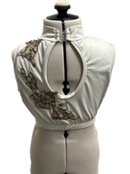 Crew Neck Crop Top - Floral Applique