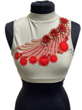 Crew Neck Crop Top - Floral Combo Applique