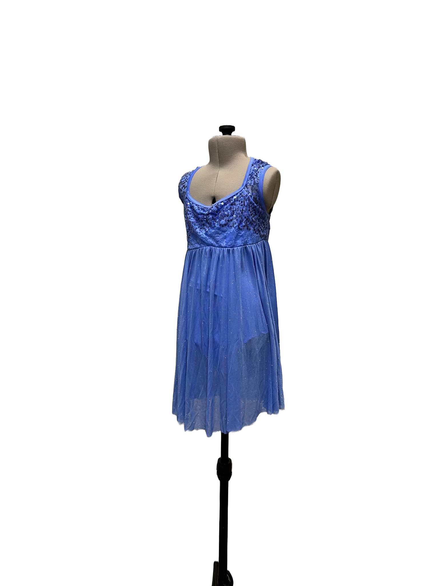 Blue Sequin Empire Dress