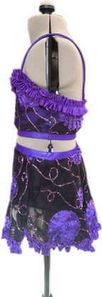 Purple Paradise 2 Piece - Crop Top and Skirt