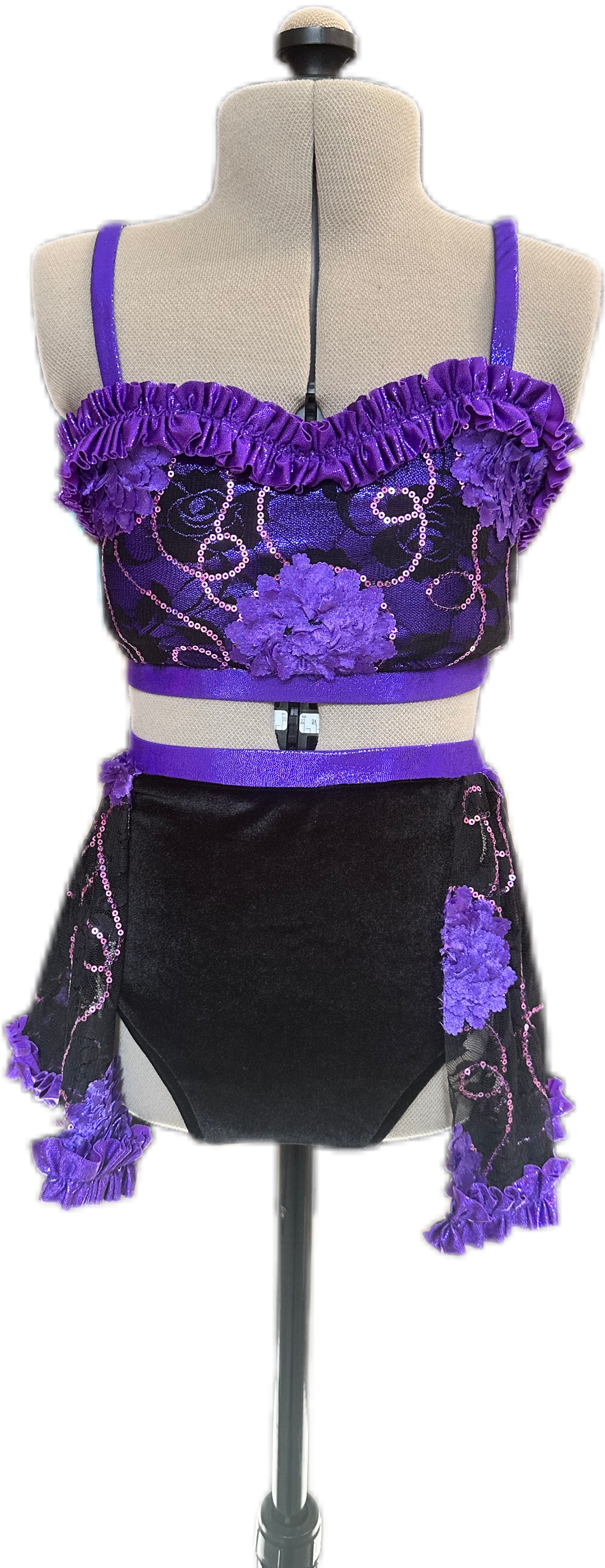 Purple Paradise 2 Piece - Crop Top and Skirt
