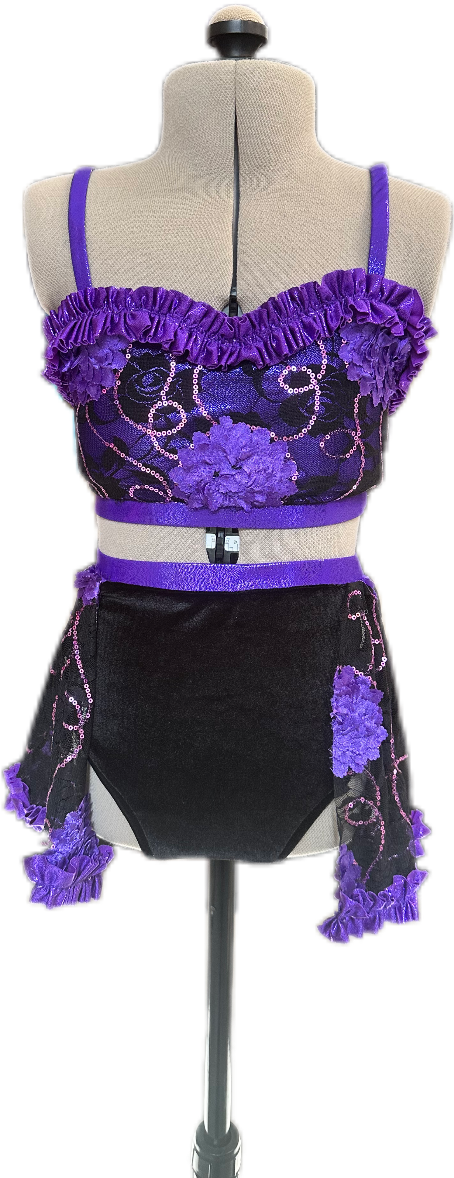 Purple Paradise 2 Piece - Crop Top and Skirt