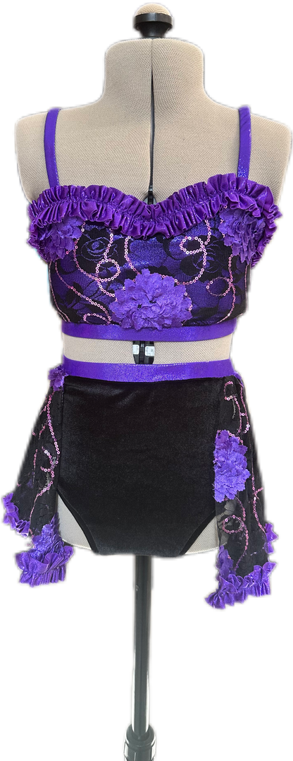 Purple Paradise 2 Piece - Crop Top and Skirt