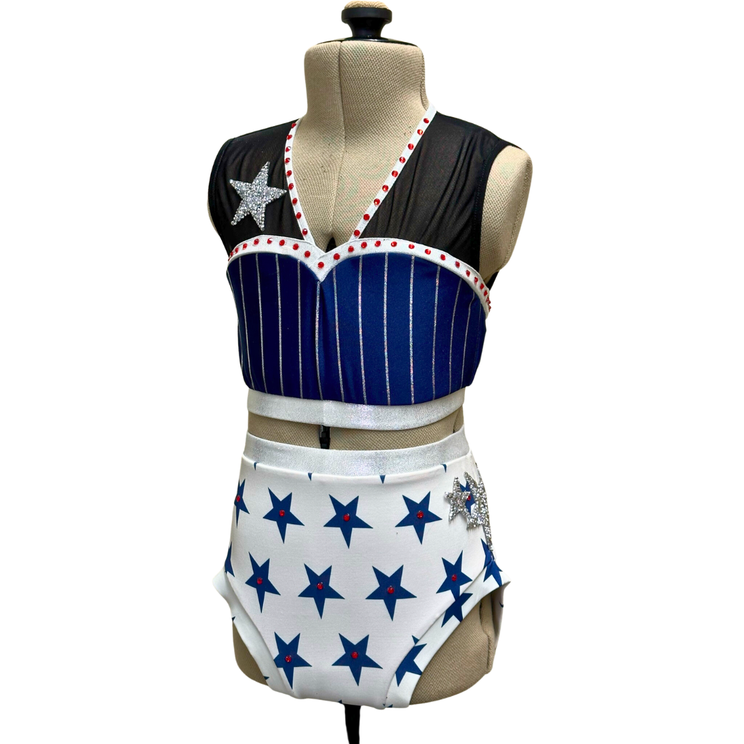 Stars & Stripes - Silver/White/Blue