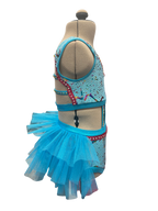 Glitter Velvet Dance Costume w/Skirt