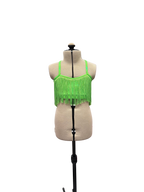 Green Fringe Crop Top