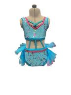 Glitter Velvet Dance Costume w/Skirt