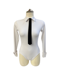 White Long Sleeve Bodysuit Dance Costume