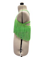 Green Fringe Crop Top
