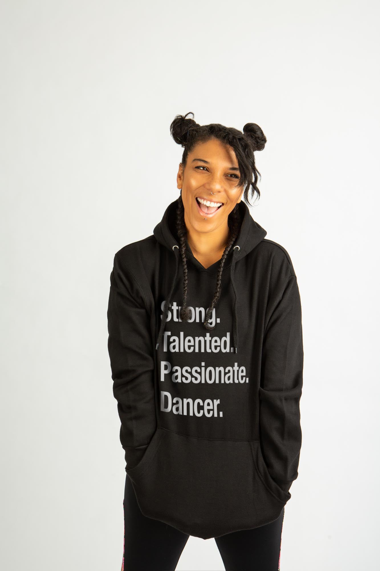 Black Dance Hoodie with Text