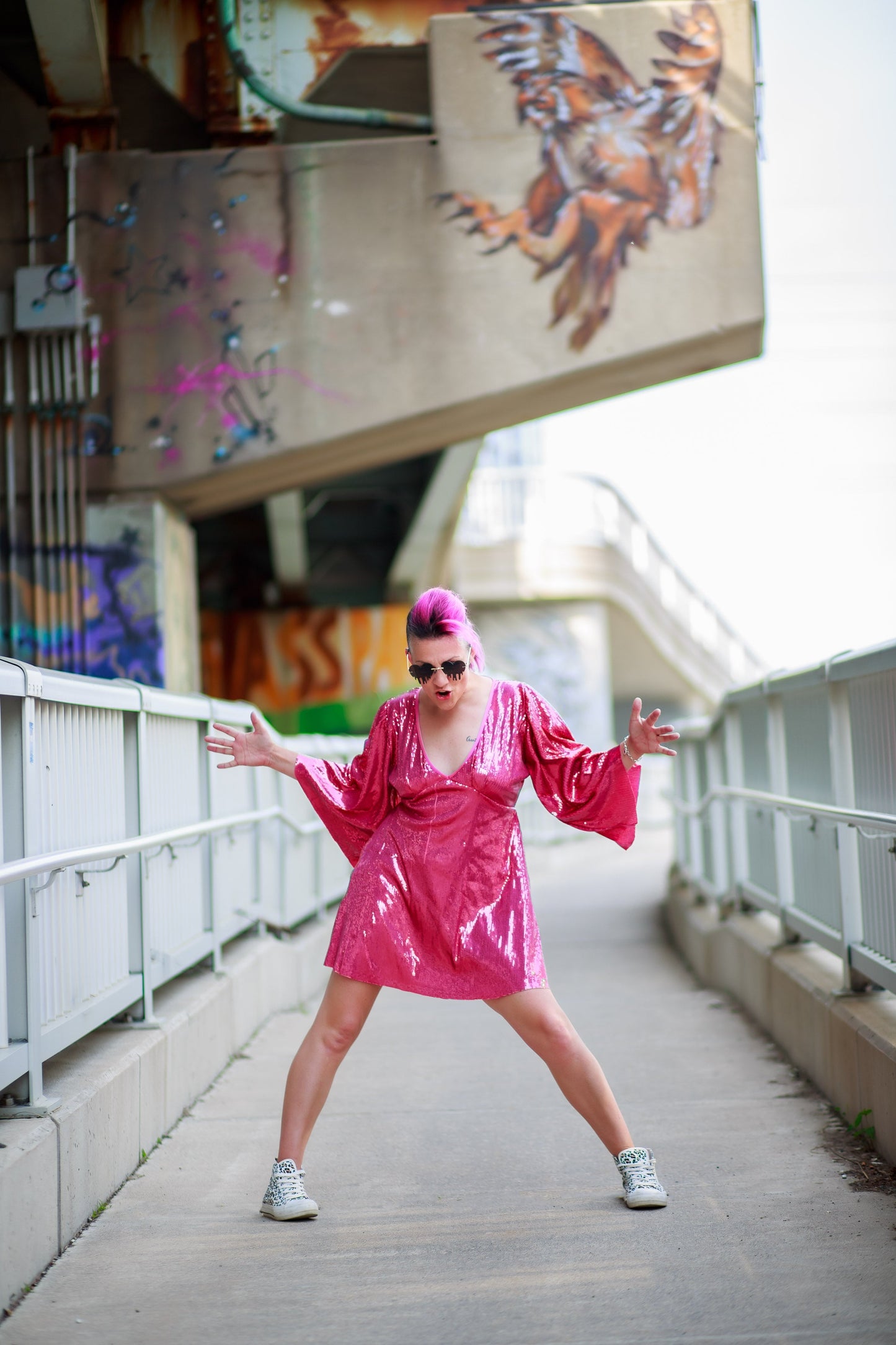 Bingo Bango Dress-Pink Sequin