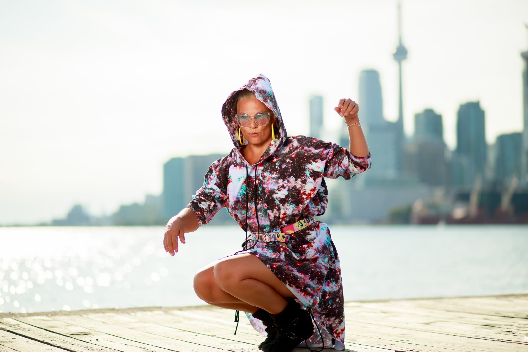 Cuddle Puddle Galaxy Sweater Dress-Pink