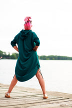Cuddle Puddle Sweater Dress-Jade