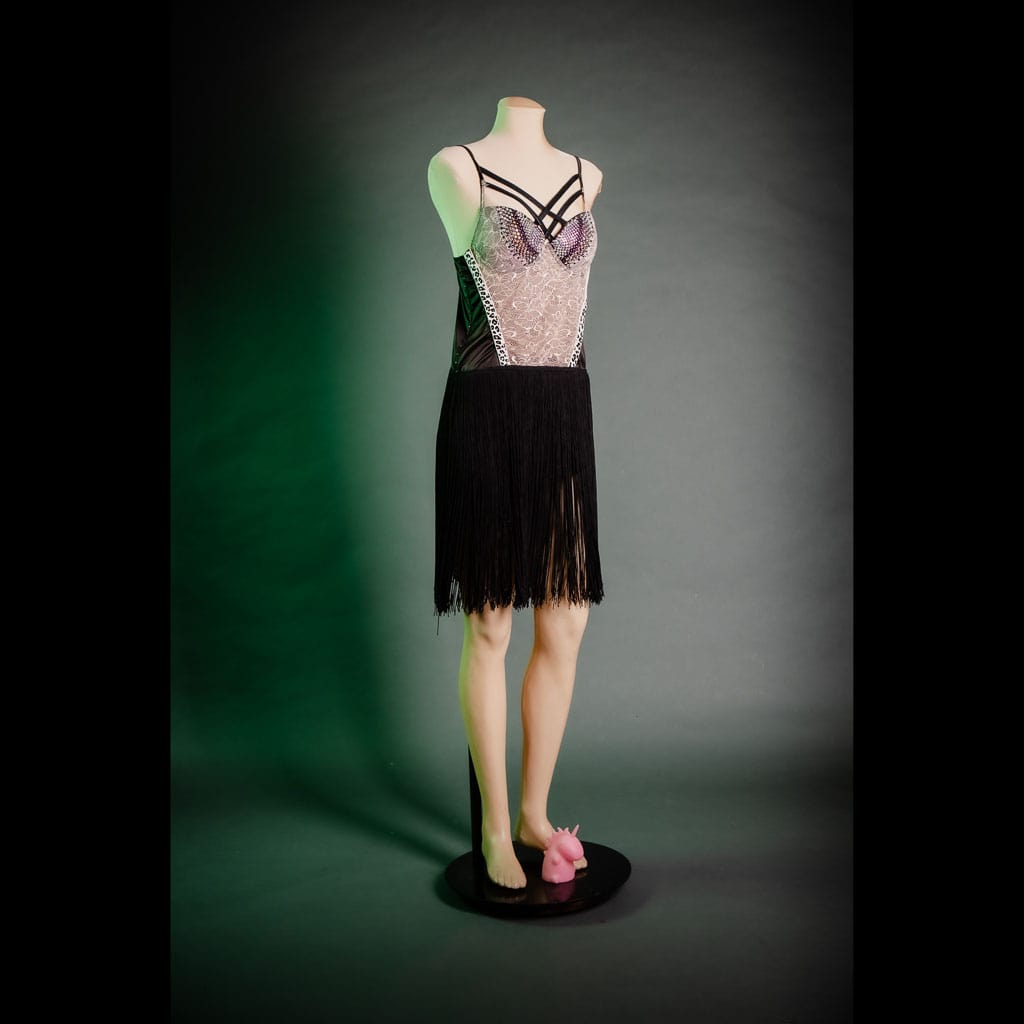 corset, bustier, dress, open back, swarovski crystals, club dress