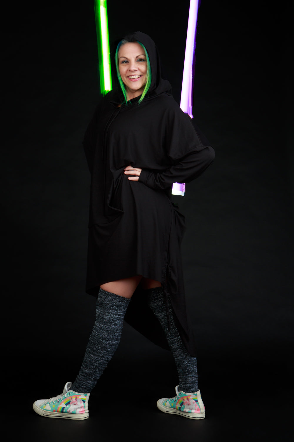 Cuddle Puddle Sweater Dress-Black